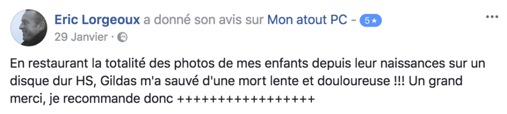 Avis Facebook - MonatoutPC