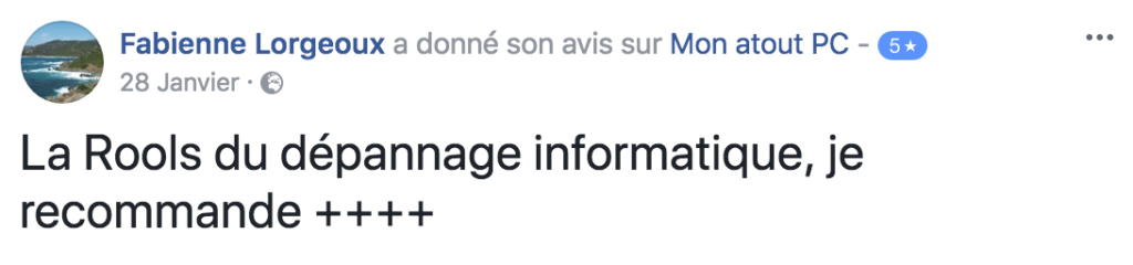 Avis Facebook - MonatoutPC